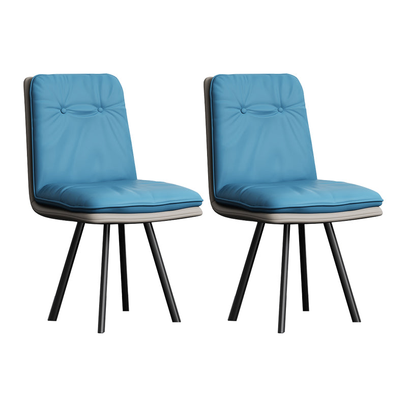 Industriële stijl zijstoel gestoffeerde zijdeetstoel met metalen basis