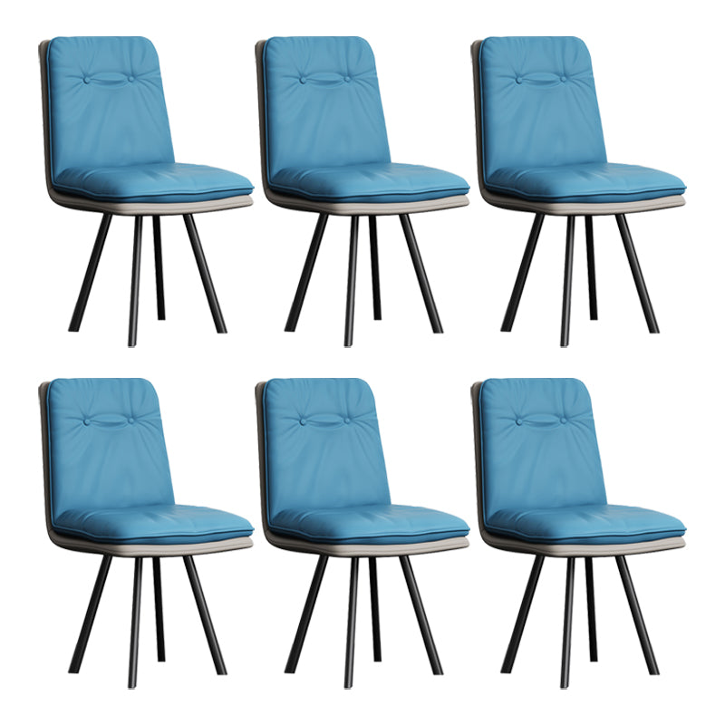 Industriële stijl zijstoel gestoffeerde zijdeetstoel met metalen basis