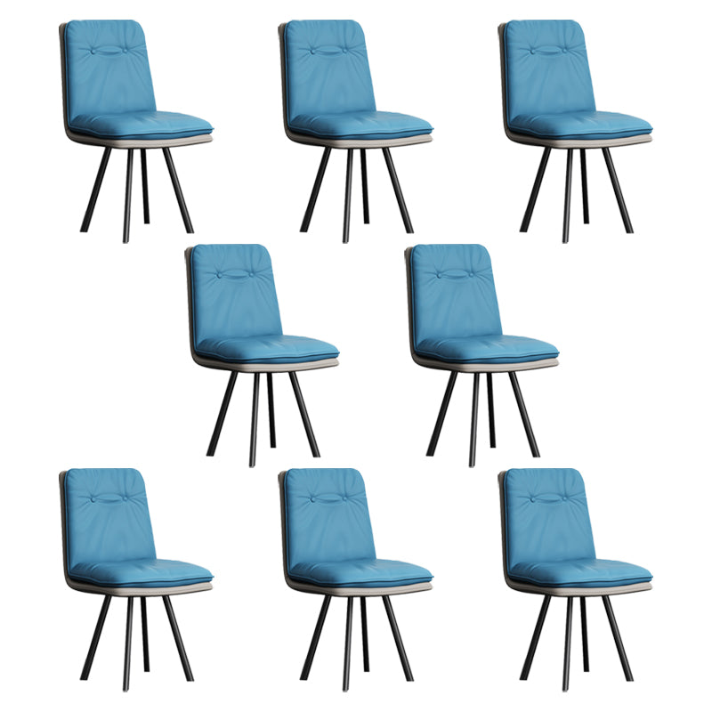 Industriële stijl zijstoel gestoffeerde zijdeetstoel met metalen basis