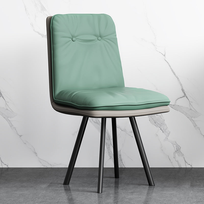 Industriële stijl zijstoel gestoffeerde zijdeetstoel met metalen basis