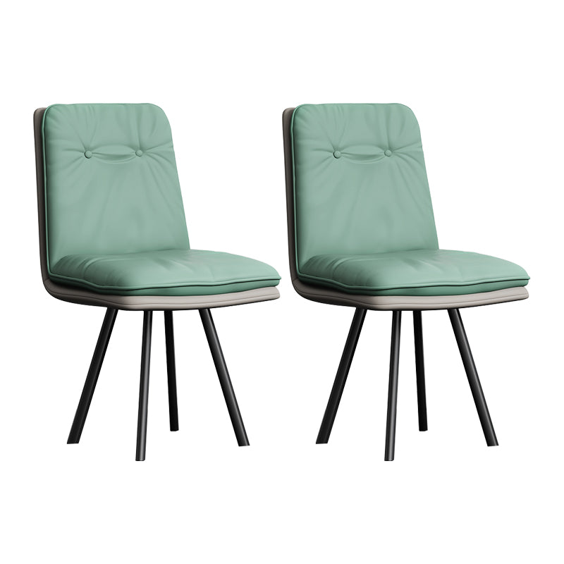 Industriële stijl zijstoel gestoffeerde zijdeetstoel met metalen basis