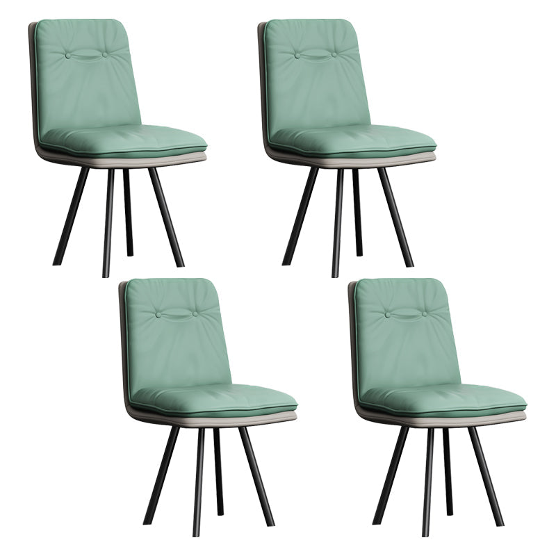 Industriële stijl zijstoel gestoffeerde zijdeetstoel met metalen basis