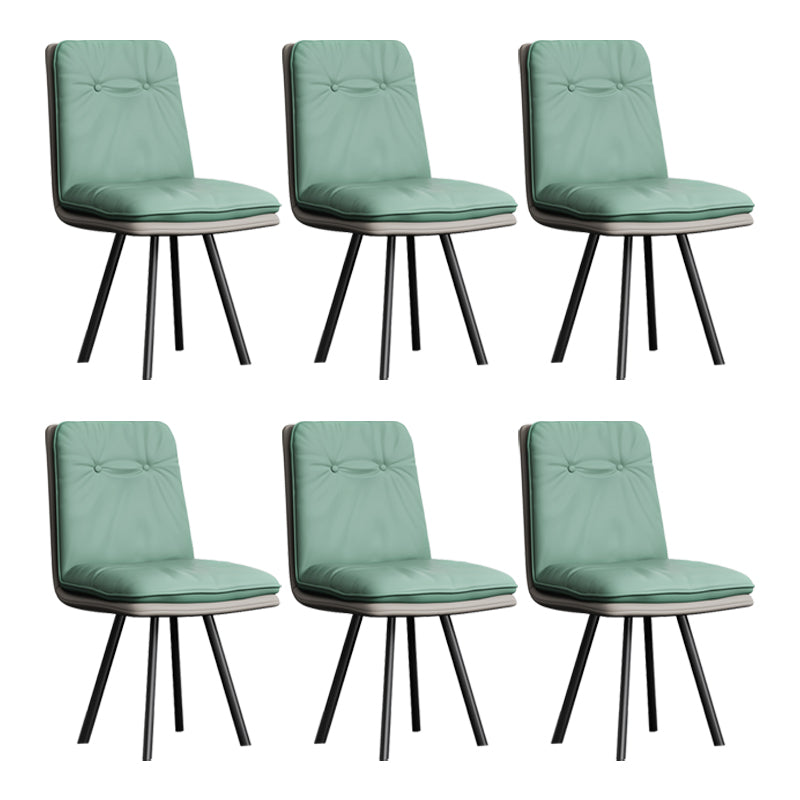 Industriële stijl zijstoel gestoffeerde zijdeetstoel met metalen basis