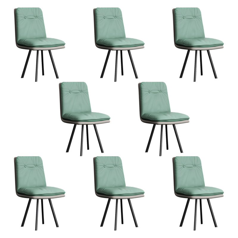 Industriële stijl zijstoel gestoffeerde zijdeetstoel met metalen basis