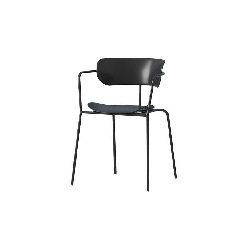 Modern Style Arm Chair Plastic Indoor Dining Chair for Living Room Black 1 Piece Clearhalo 'Dining Chairs' 'Dining Tables & Seating' 'dining_chair' 'furn' 'furn_dining_chair' 'Furniture' 'Kitchen & Dining Furniture' 7074627
