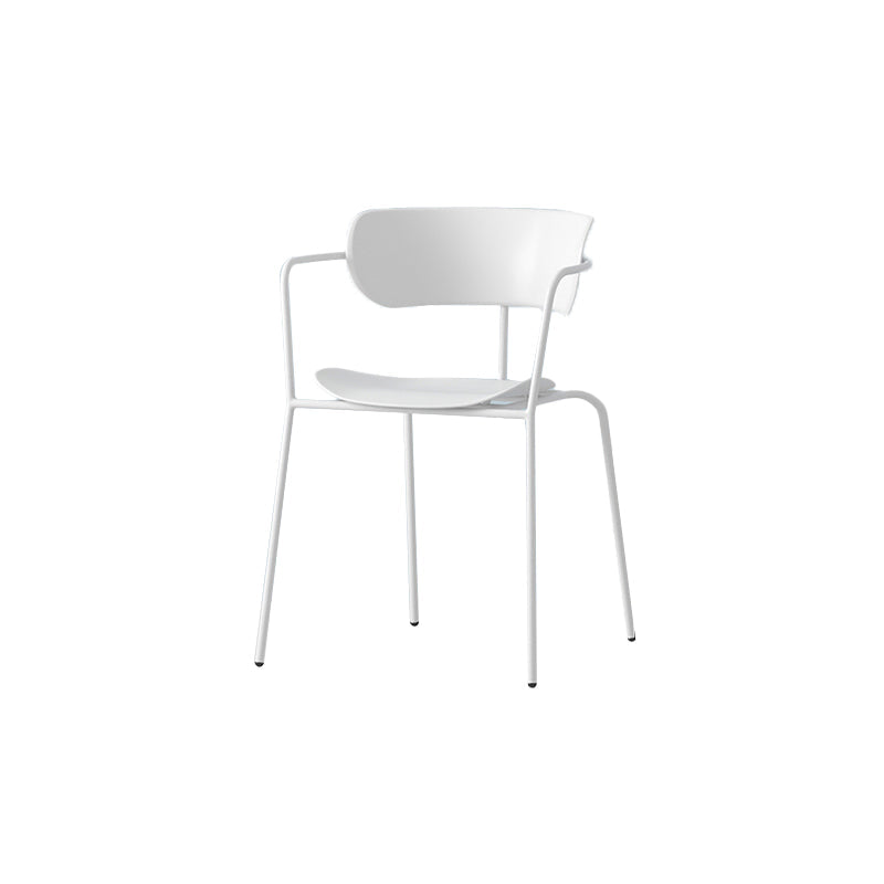 Modern Style Arm Chair Plastic Indoor Dining Chair for Living Room White 1 Piece Clearhalo 'Dining Chairs' 'Dining Tables & Seating' 'dining_chair' 'furn' 'furn_dining_chair' 'Furniture' 'Kitchen & Dining Furniture' 7074628