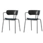 Modern Style Arm Chair Plastic Indoor Dining Chair for Living Room Black 2 Piece Set Clearhalo 'Dining Chairs' 'Dining Tables & Seating' 'dining_chair' 'furn' 'furn_dining_chair' 'Furniture' 'Kitchen & Dining Furniture' 7074632