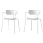 Modern Style Arm Chair Plastic Indoor Dining Chair for Living Room White 2 Piece Set Clearhalo 'Dining Chairs' 'Dining Tables & Seating' 'dining_chair' 'furn' 'furn_dining_chair' 'Furniture' 'Kitchen & Dining Furniture' 7074634