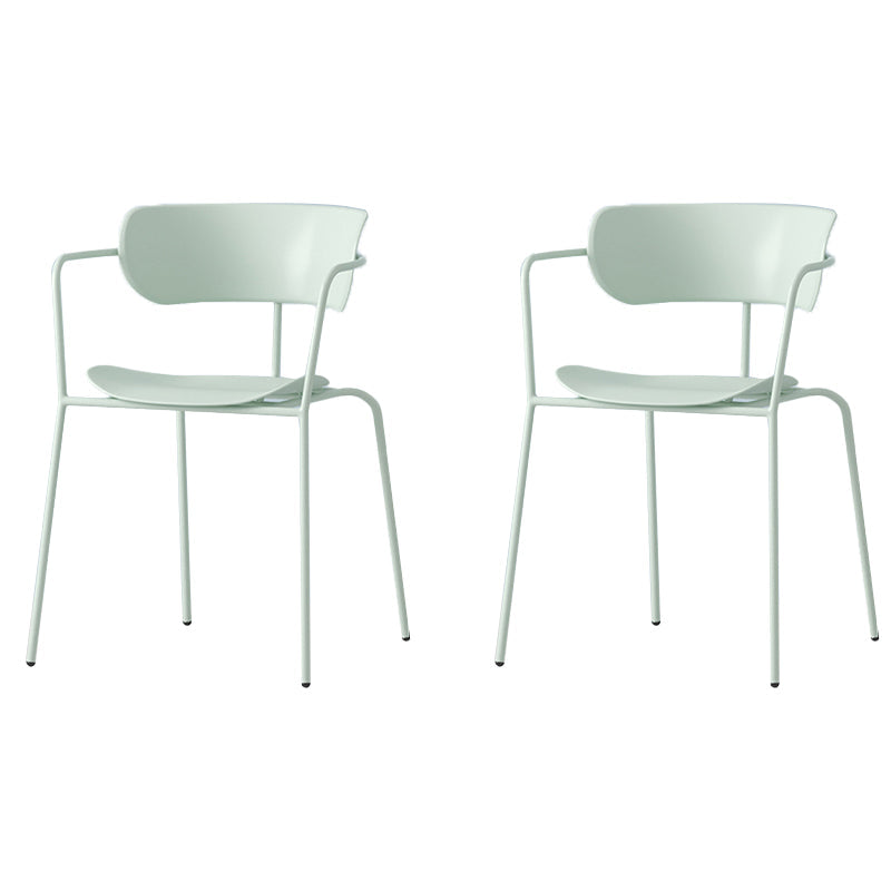 Modern Style Arm Chair Plastic Indoor Dining Chair for Living Room Green 2 Piece Set Clearhalo 'Dining Chairs' 'Dining Tables & Seating' 'dining_chair' 'furn' 'furn_dining_chair' 'Furniture' 'Kitchen & Dining Furniture' 7074637