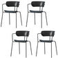 Modern Style Arm Chair Plastic Indoor Dining Chair for Living Room Black 4 Piece Set Clearhalo 'Dining Chairs' 'Dining Tables & Seating' 'dining_chair' 'furn' 'furn_dining_chair' 'Furniture' 'Kitchen & Dining Furniture' 7074638