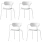 Modern Style Arm Chair Plastic Indoor Dining Chair for Living Room White 4 Piece Set Clearhalo 'Dining Chairs' 'Dining Tables & Seating' 'dining_chair' 'furn' 'furn_dining_chair' 'Furniture' 'Kitchen & Dining Furniture' 7074641