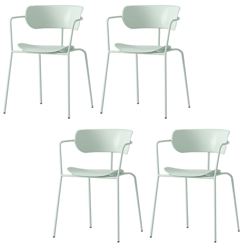Modern Style Arm Chair Plastic Indoor Dining Chair for Living Room Green 4 Piece Set Clearhalo 'Dining Chairs' 'Dining Tables & Seating' 'dining_chair' 'furn' 'furn_dining_chair' 'Furniture' 'Kitchen & Dining Furniture' 7074642