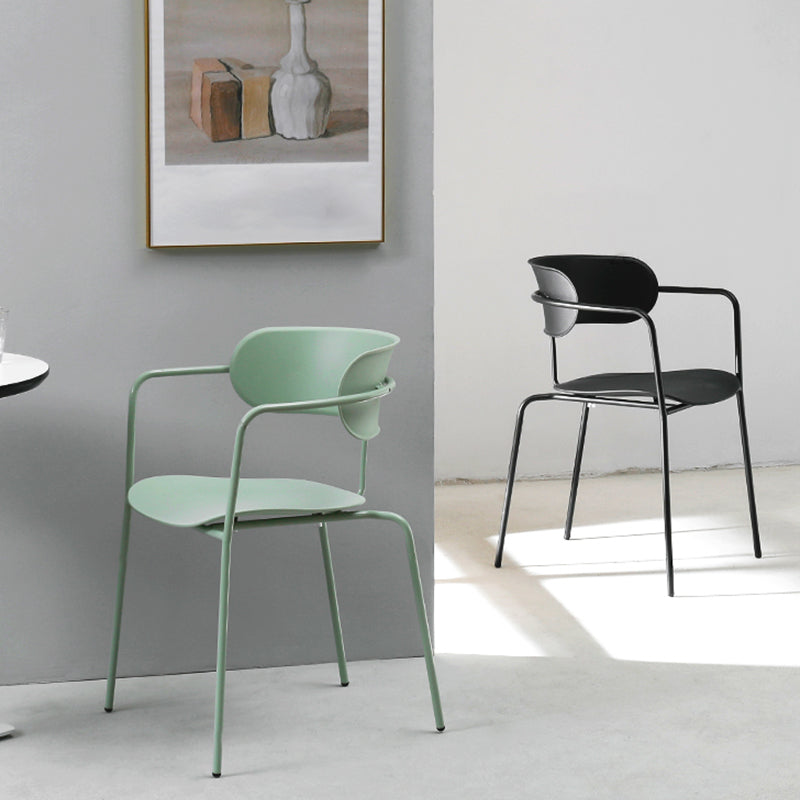 Modern Style Arm Chair Plastic Indoor Dining Chair for Living Room Clearhalo 'Dining Chairs' 'Dining Tables & Seating' 'dining_chair' 'furn' 'furn_dining_chair' 'Furniture' 'Kitchen & Dining Furniture' 7074643