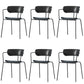 Modern Style Arm Chair Plastic Indoor Dining Chair for Living Room Black 6 Piece Set Clearhalo 'Dining Chairs' 'Dining Tables & Seating' 'dining_chair' 'furn' 'furn_dining_chair' 'Furniture' 'Kitchen & Dining Furniture' 7074645