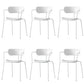 Modern Style Arm Chair Plastic Indoor Dining Chair for Living Room White 6 Piece Set Clearhalo 'Dining Chairs' 'Dining Tables & Seating' 'dining_chair' 'furn' 'furn_dining_chair' 'Furniture' 'Kitchen & Dining Furniture' 7074646