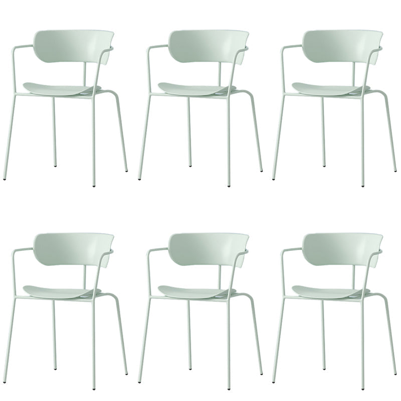 Modern Style Arm Chair Plastic Indoor Dining Chair for Living Room Green 6 Piece Set Clearhalo 'Dining Chairs' 'Dining Tables & Seating' 'dining_chair' 'furn' 'furn_dining_chair' 'Furniture' 'Kitchen & Dining Furniture' 7074647