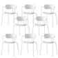 Modern Style Arm Chair Plastic Indoor Dining Chair for Living Room White 8 Piece Set Clearhalo 'Dining Chairs' 'Dining Tables & Seating' 'dining_chair' 'furn' 'furn_dining_chair' 'Furniture' 'Kitchen & Dining Furniture' 7074649