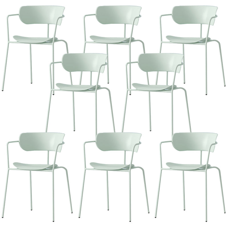 Modern Style Arm Chair Plastic Indoor Dining Chair for Living Room Green 8 Piece Set Clearhalo 'Dining Chairs' 'Dining Tables & Seating' 'dining_chair' 'furn' 'furn_dining_chair' 'Furniture' 'Kitchen & Dining Furniture' 7074650