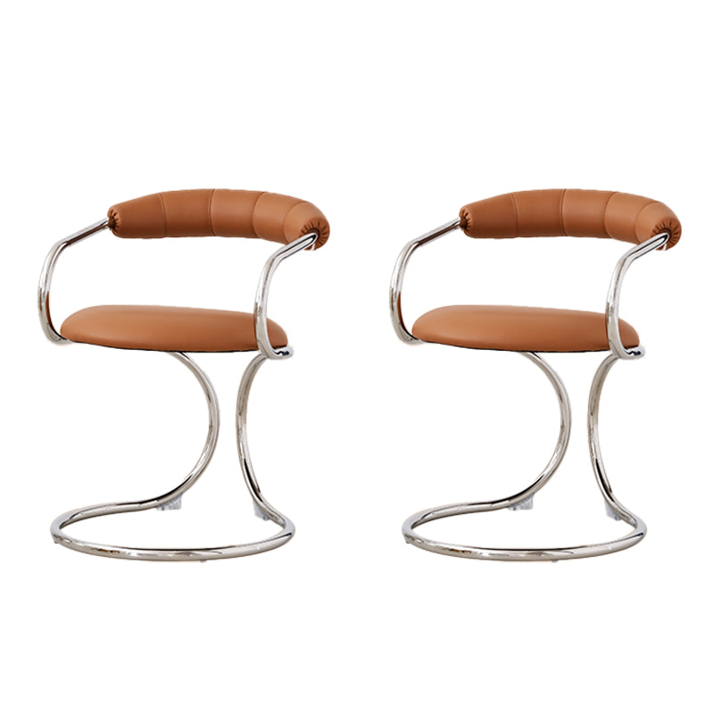 Industrial Style Arm Chair Upholstered Dining Chair for Living Room