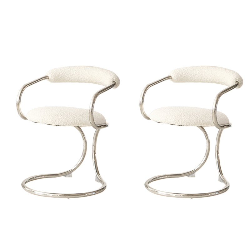 Industrial Style Arm Chair Upholstered Dining Chair for Living Room