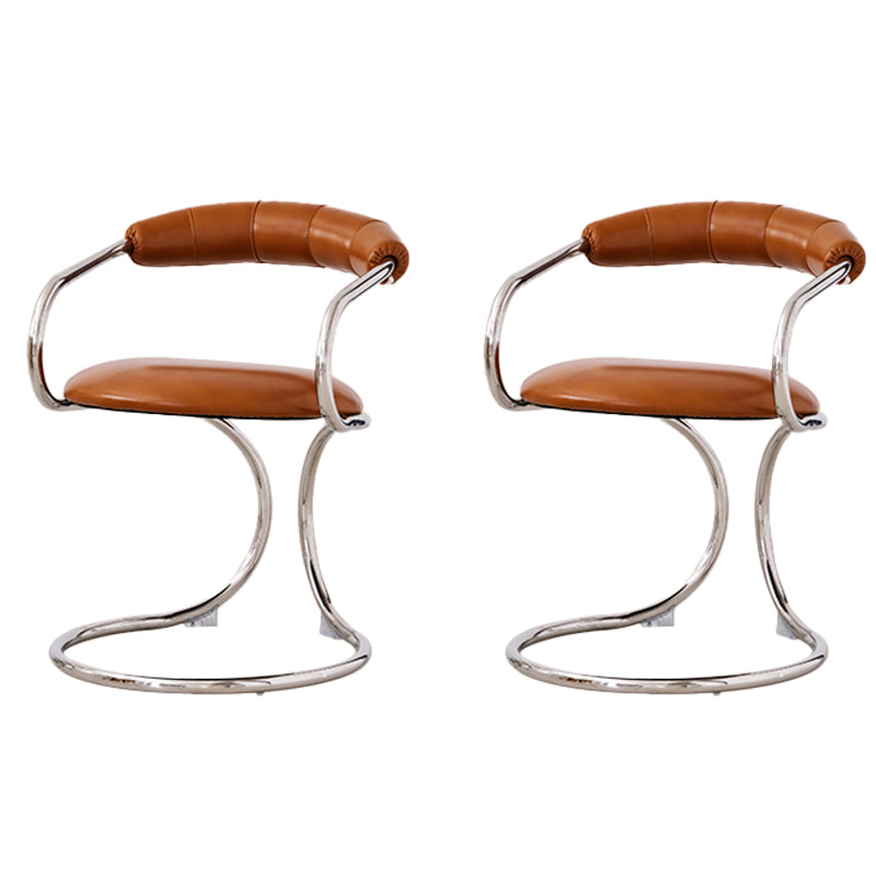 Industrial Style Arm Chair Upholstered Dining Chair for Living Room