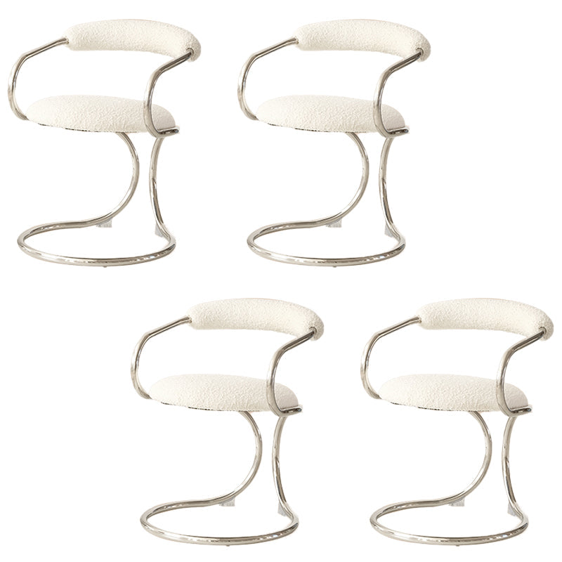 Industrial Style Arm Chair Upholstered Dining Chair for Living Room