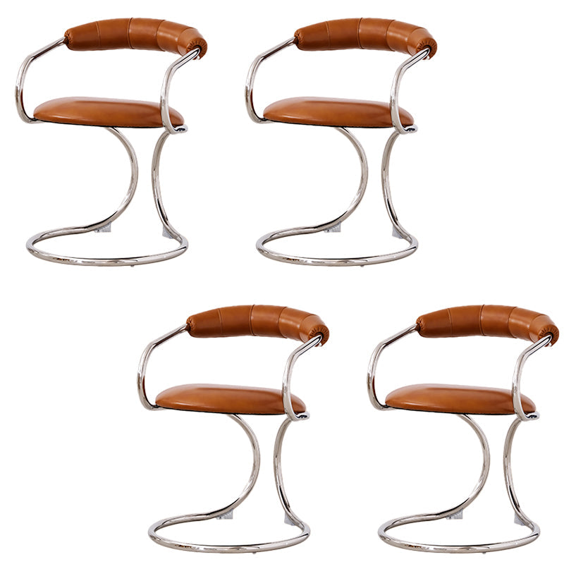 Industrial Style Arm Chair Upholstered Dining Chair for Living Room