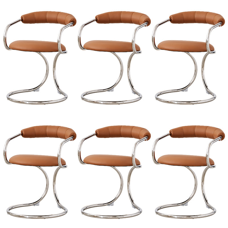 Industrial Style Arm Chair Upholstered Dining Chair for Living Room