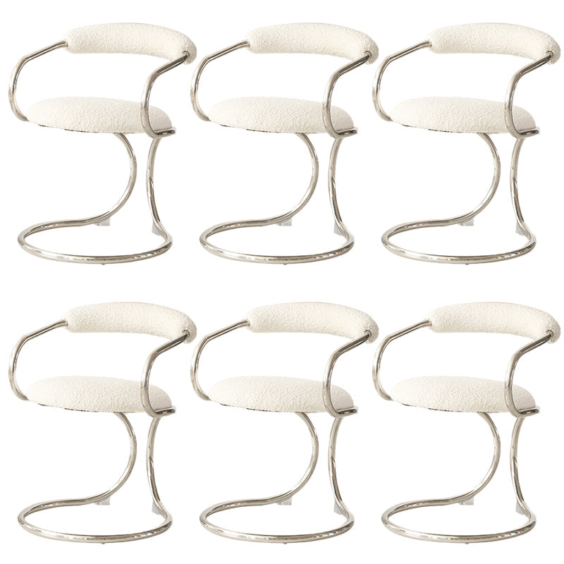 Industrial Style Arm Chair Upholstered Dining Chair for Living Room