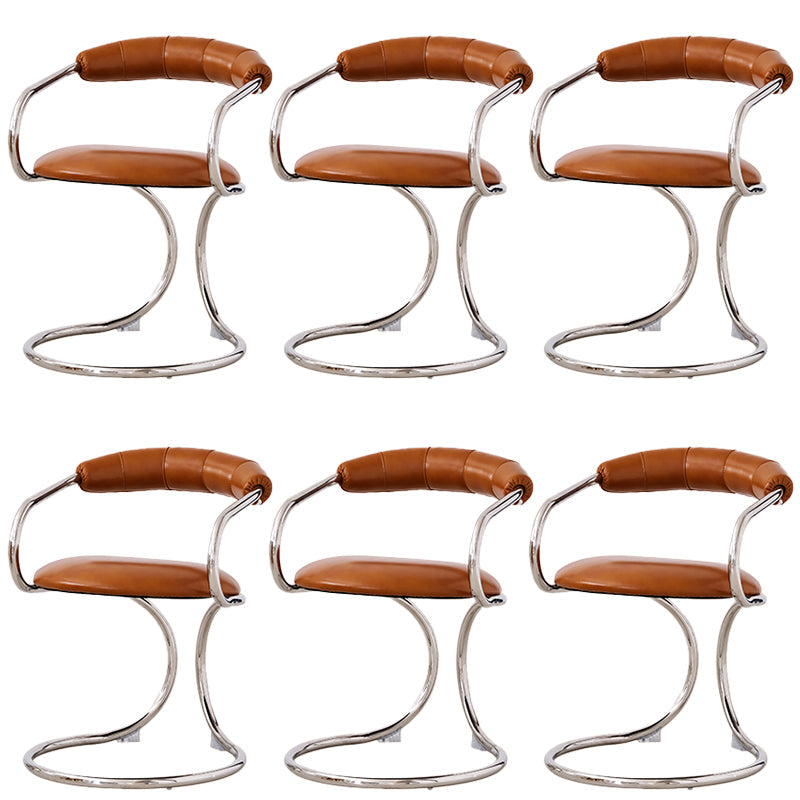 Industrial Style Arm Chair Upholstered Dining Chair for Living Room