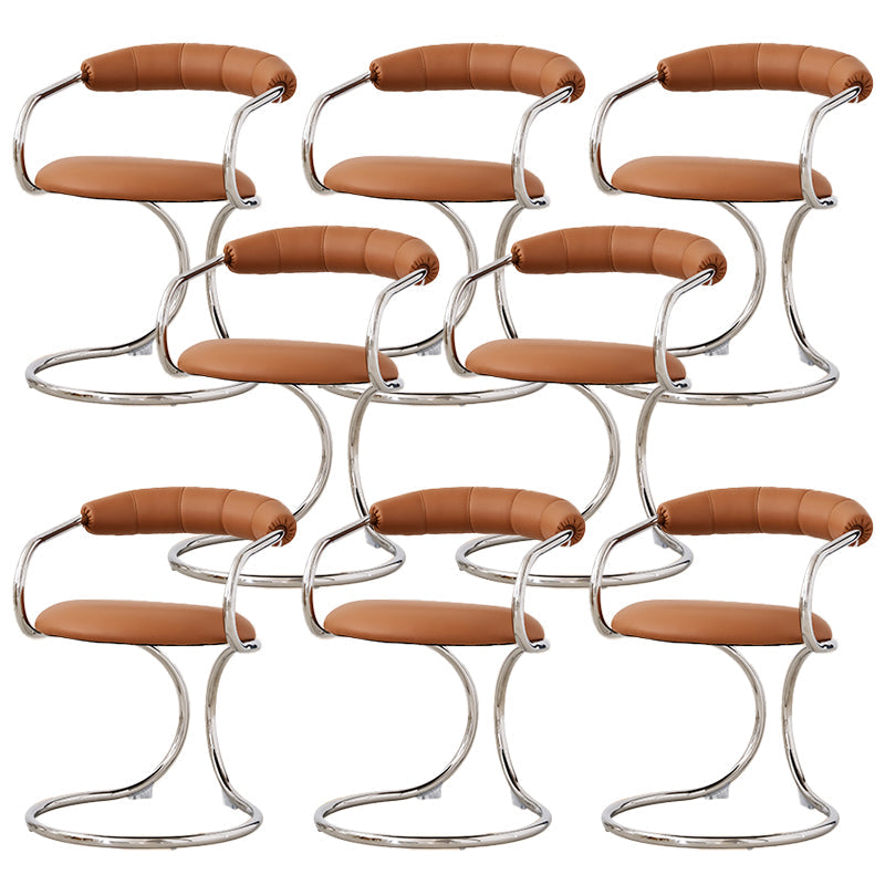 Industrial Style Arm Chair Upholstered Dining Chair for Living Room