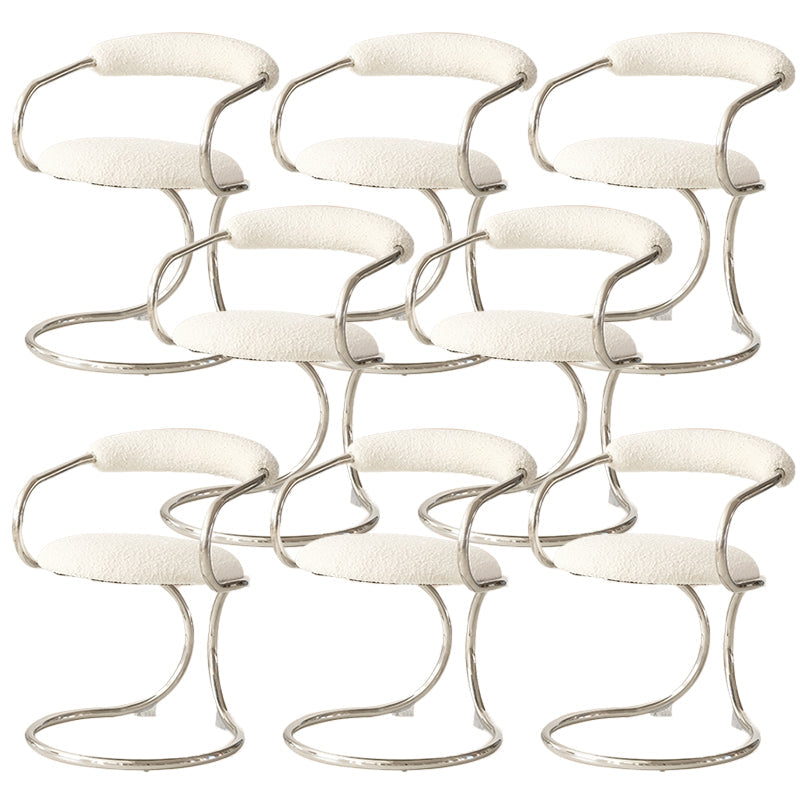 Industrial Style Arm Chair Upholstered Dining Chair for Living Room