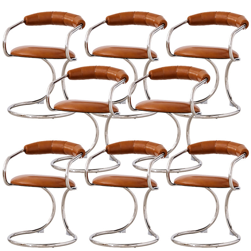 Industrial Style Arm Chair Upholstered Dining Chair for Living Room