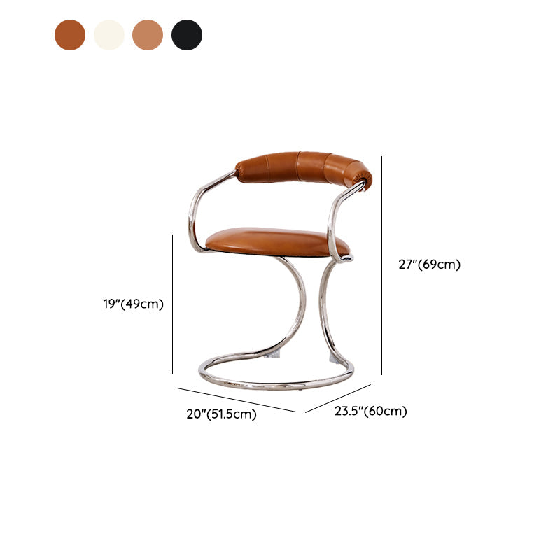 Industrial Style Arm Chair Upholstered Dining Chair for Living Room