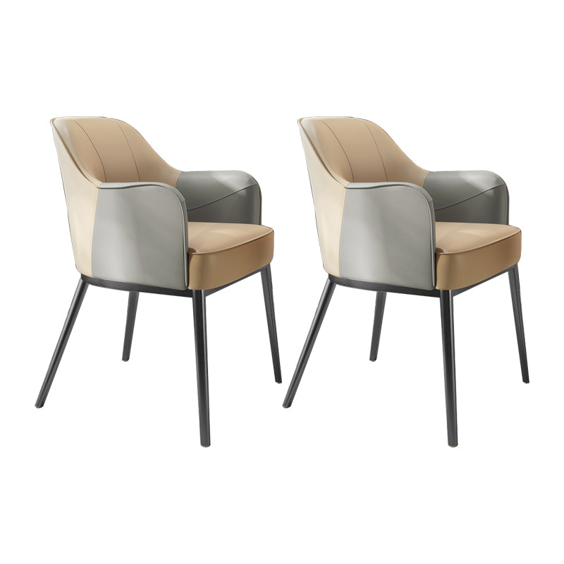 Industriële stijl armstoel faux lederen eetgelegenheid stoel voor slaapkamer