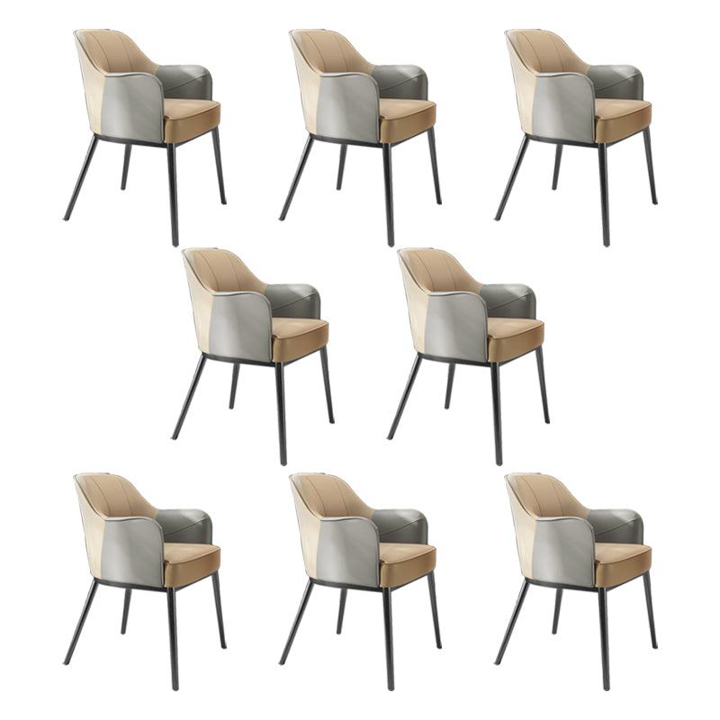 Industriële stijl armstoel faux lederen eetgelegenheid stoel voor slaapkamer