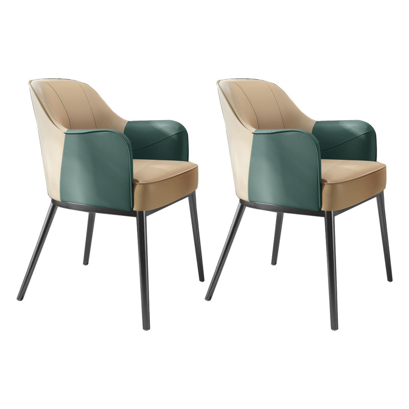 Industriële stijl armstoel faux lederen eetgelegenheid stoel voor slaapkamer