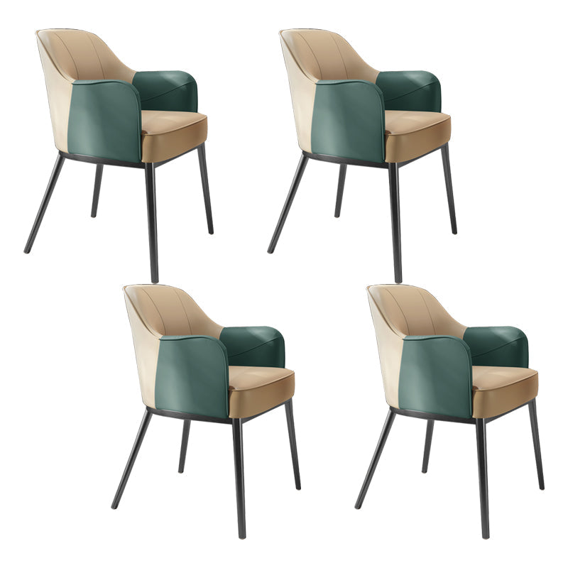 Industriële stijl armstoel faux lederen eetgelegenheid stoel voor slaapkamer