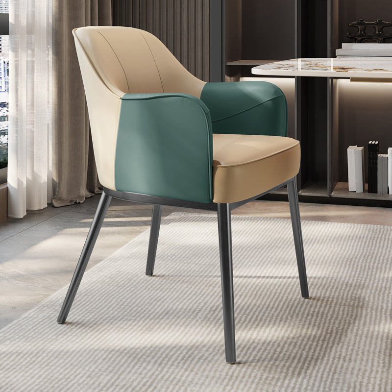 Industriële stijl armstoel faux lederen eetgelegenheid stoel voor slaapkamer