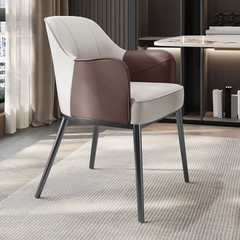 Industriële stijl armstoel faux lederen eetgelegenheid stoel voor slaapkamer