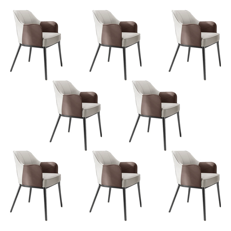 Industriële stijl armstoel faux lederen eetgelegenheid stoel voor slaapkamer