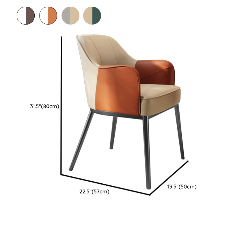 Industriële stijl armstoel faux lederen eetgelegenheid stoel voor slaapkamer