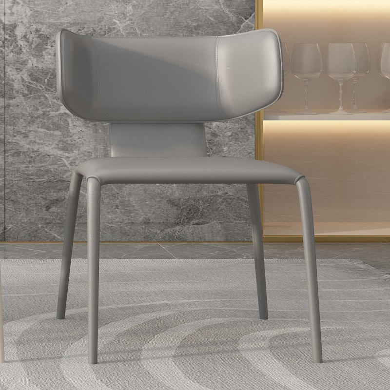 Modern Simple Side Chair Faux Leather Wingback Chair for Living Room