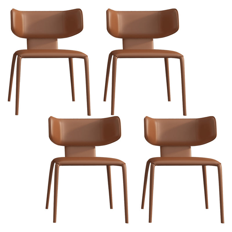 Modern Simple Side Chair Faux Leather Wingback Chair for Living Room