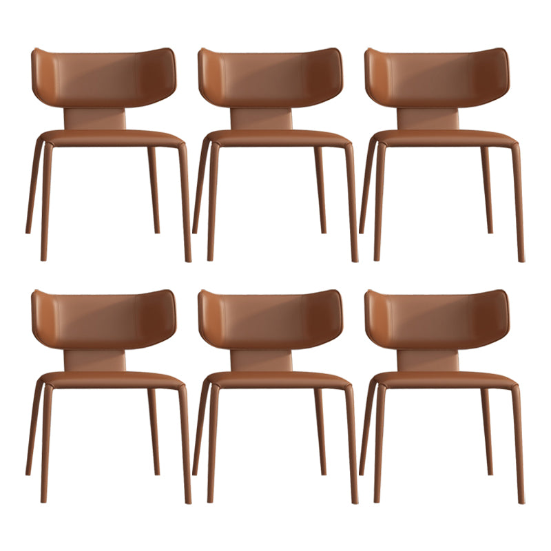 Modern Simple Side Chair Faux Leather Wingback Chair for Living Room