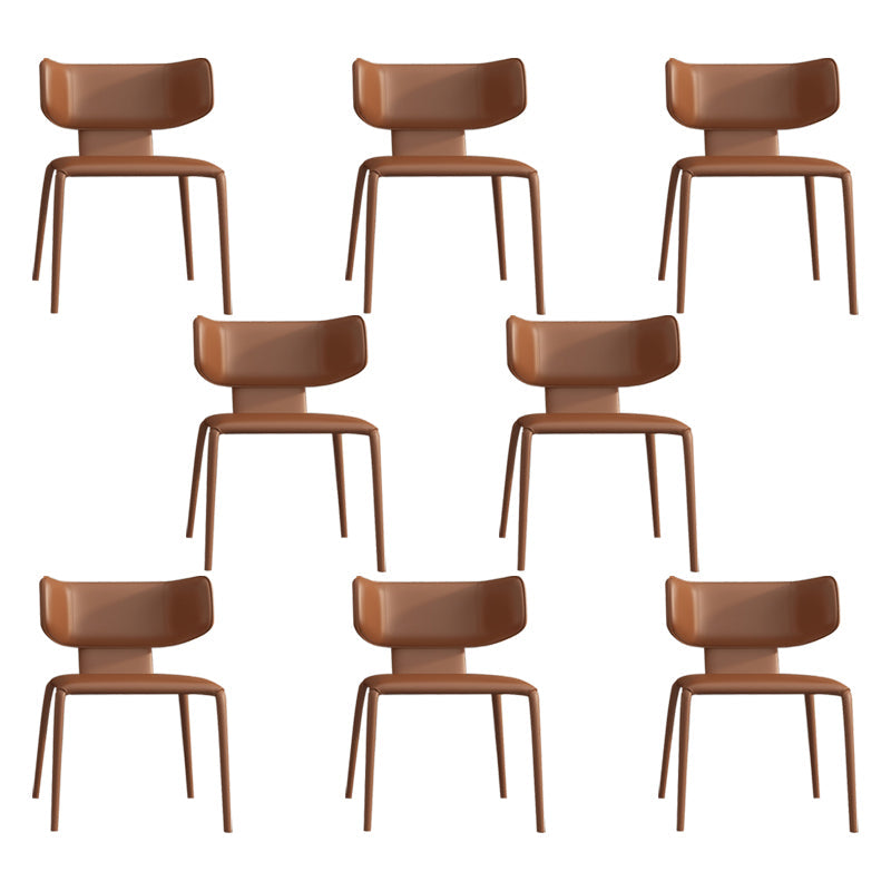 Modern Simple Side Chair Faux Leather Wingback Chair for Living Room