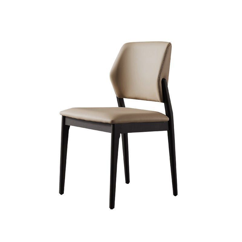 Modern Simple Side Chair Wooden Frame Side Dining Chair for Bedroom Black 1 Piece Clearhalo 'Dining Chairs' 'Dining Tables & Seating' 'dining_chair' 'furn' 'furn_dining_chair' 'Furniture' 'Kitchen & Dining Furniture' 7074857
