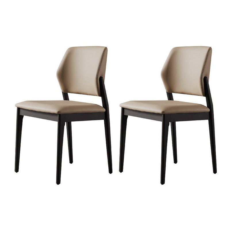 Modern Simple Side Chair Wooden Frame Side Dining Chair for Bedroom Black 2 Piece Set Clearhalo 'Dining Chairs' 'Dining Tables & Seating' 'dining_chair' 'furn' 'furn_dining_chair' 'Furniture' 'Kitchen & Dining Furniture' 7074858