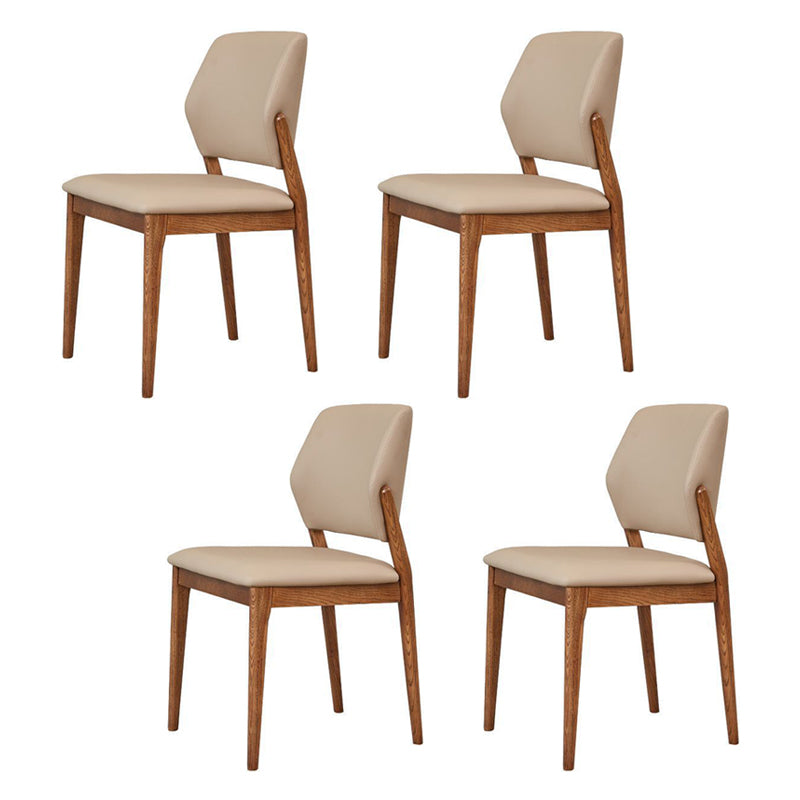 Modern Simple Side Chair Wooden Frame Side Dining Chair for Bedroom Brown 4 Piece Set Clearhalo 'Dining Chairs' 'Dining Tables & Seating' 'dining_chair' 'furn' 'furn_dining_chair' 'Furniture' 'Kitchen & Dining Furniture' 7074870