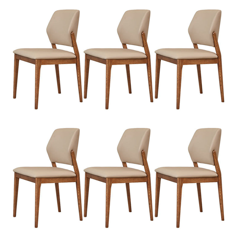 Modern Simple Side Chair Wooden Frame Side Dining Chair for Bedroom Brown 6 Piece Set Clearhalo 'Dining Chairs' 'Dining Tables & Seating' 'dining_chair' 'furn' 'furn_dining_chair' 'Furniture' 'Kitchen & Dining Furniture' 7074873